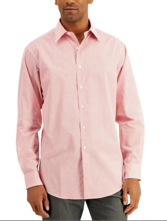 Club Room Other - Club Room Men's Red Plaid Dress Shirt Size Medium 15-15.5 NWT BT-3122